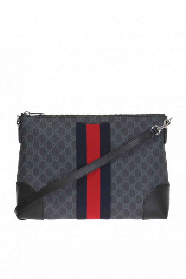 gucci LOGO-EMBROIDERED 'GG Supreme' canvas shoulder bag